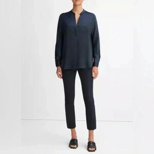 Vince Black Sheer Button Up Blouse Size 2 NWOT